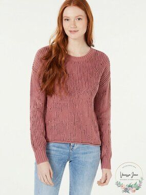 OHMG! Juniors Ribbon-Back Pullover Sweater,Size Medium